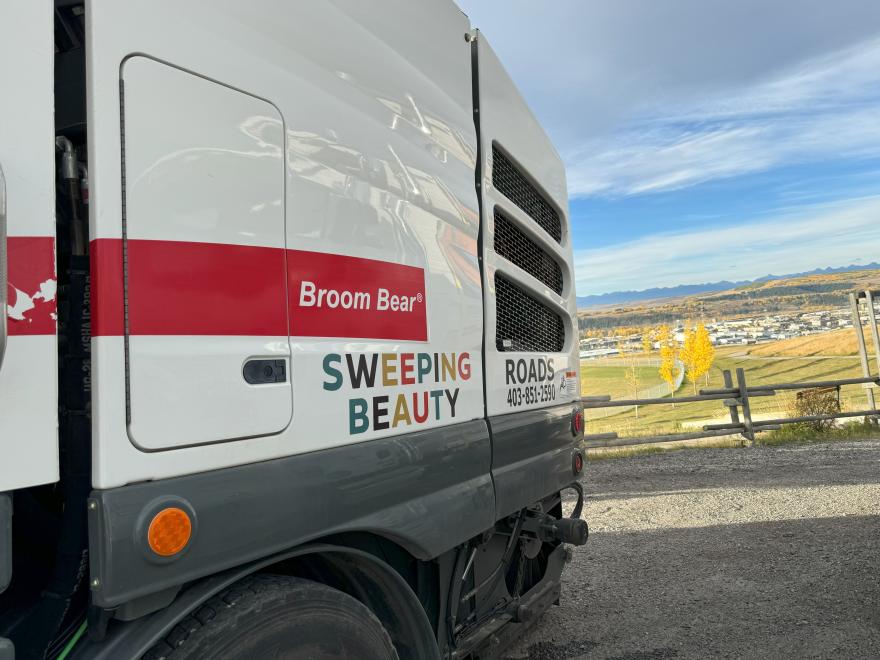 Close up of sweeping beauty, Cochrane's street sweeping 