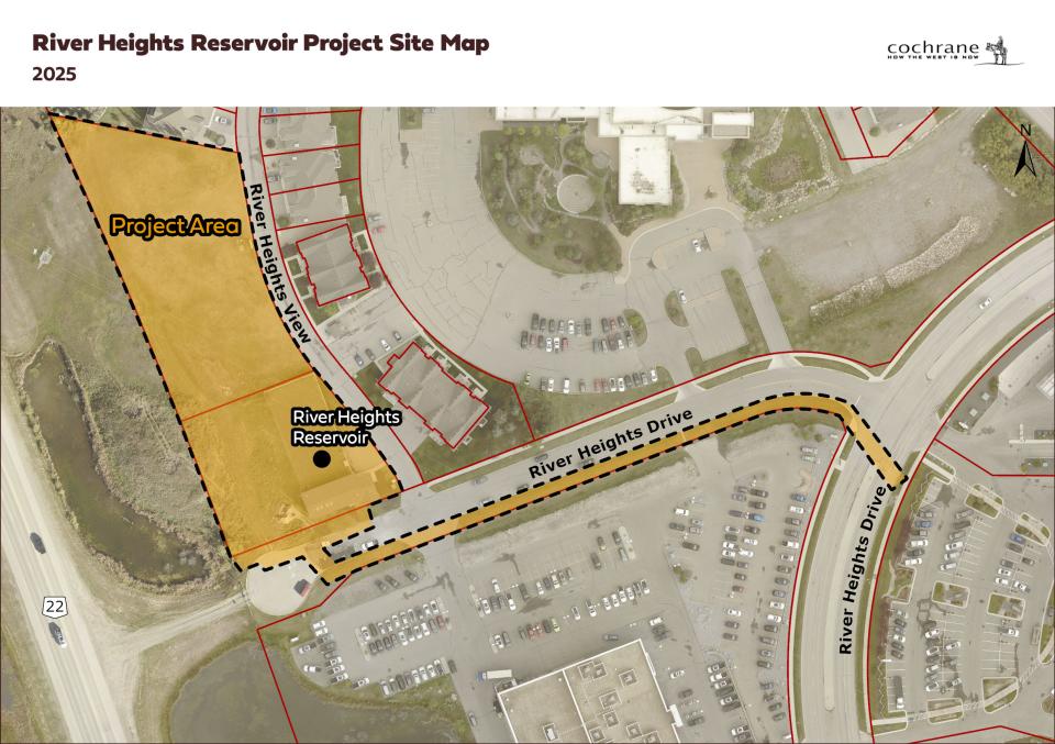 River heights pump station and reservoir map